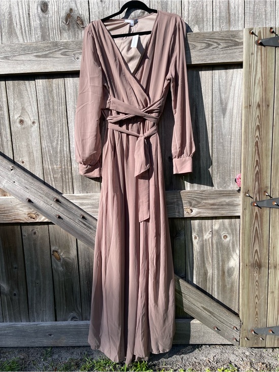 Baltic Born Dresses & Skirts - Baltic Born Beige Dusty Rose Wrap Maxi Dress 3X TALL